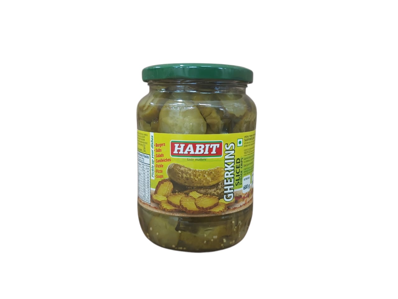 Habit Gherkins Sliced Burger Chips (680 GM)