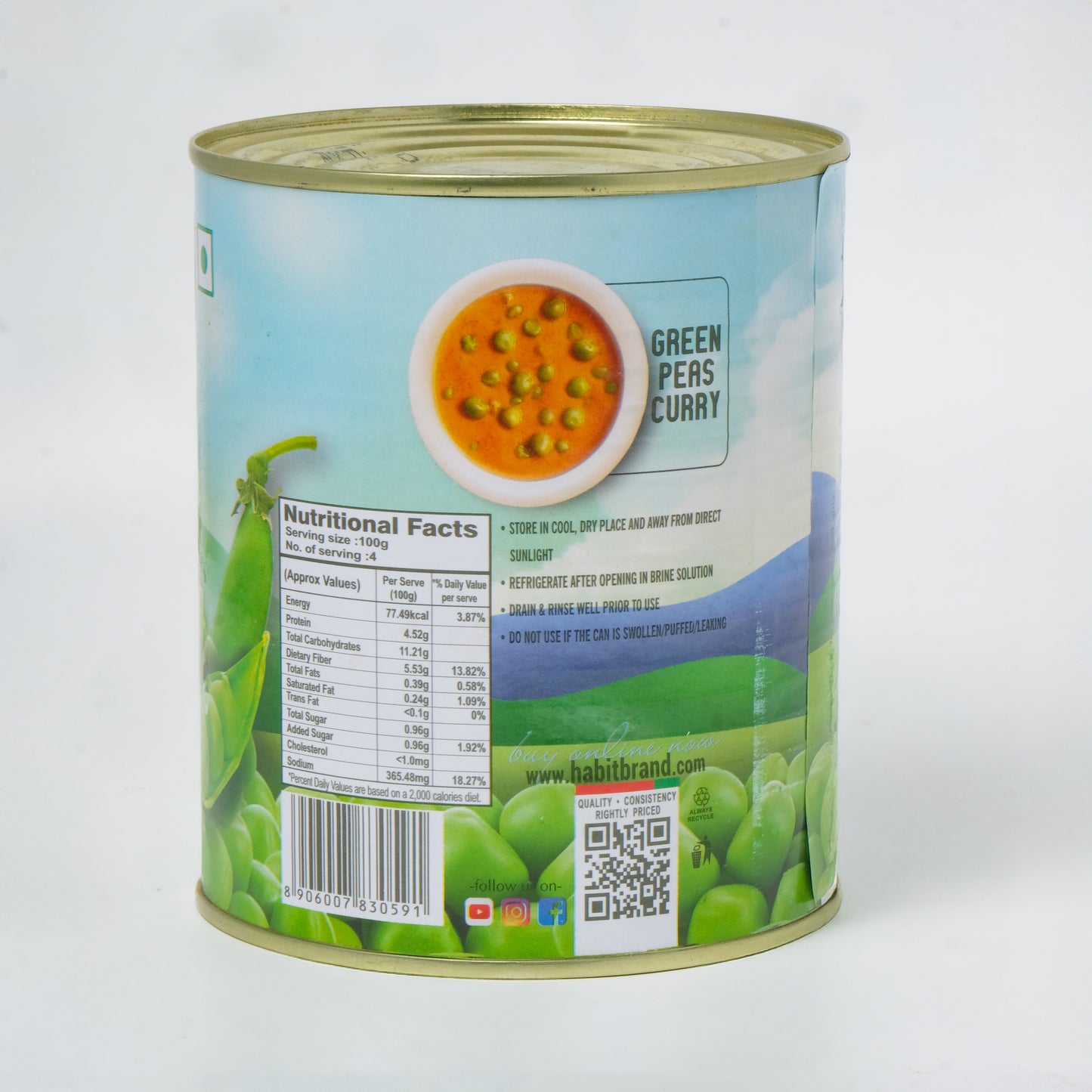 Habit Green Peas (800 GM)