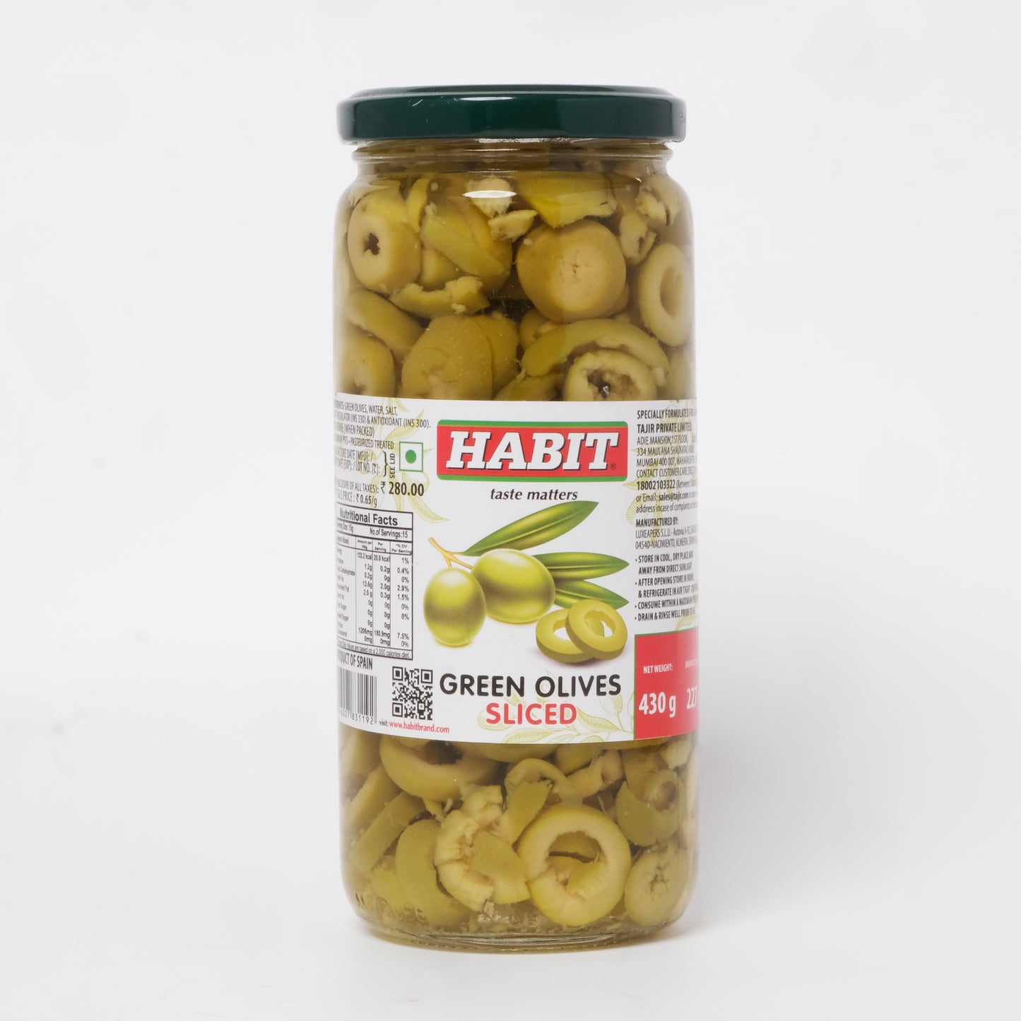 Habit Green Olives Sliced