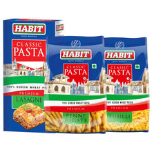 HABIT Premium Pasta Combo – Lasagne + Penne + Fusilli 500g x Pack of 3 | Durum Wheat Semolina | No Maida | Non-Sticky | Perfect Sauce Absorption | Ideal for Italian Recipes