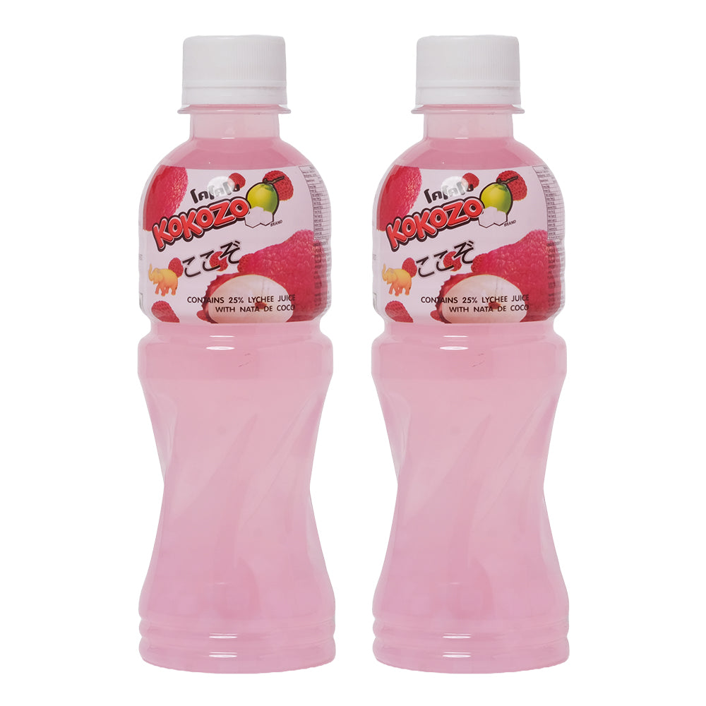 Kokozo Lychee Juice Nata Coco (300 ML - Pack Of 2)
