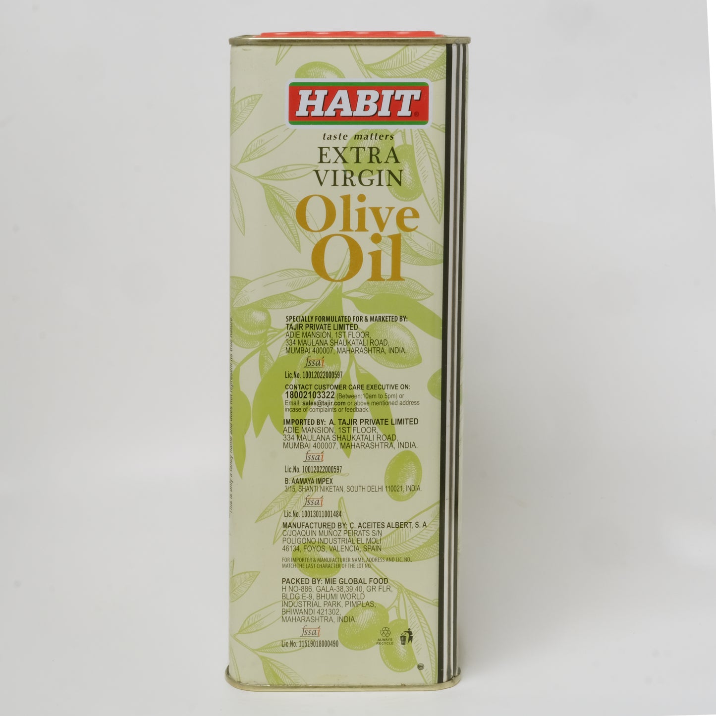 Habit Olive Oil Extra Virgin 5L Tin Bottle