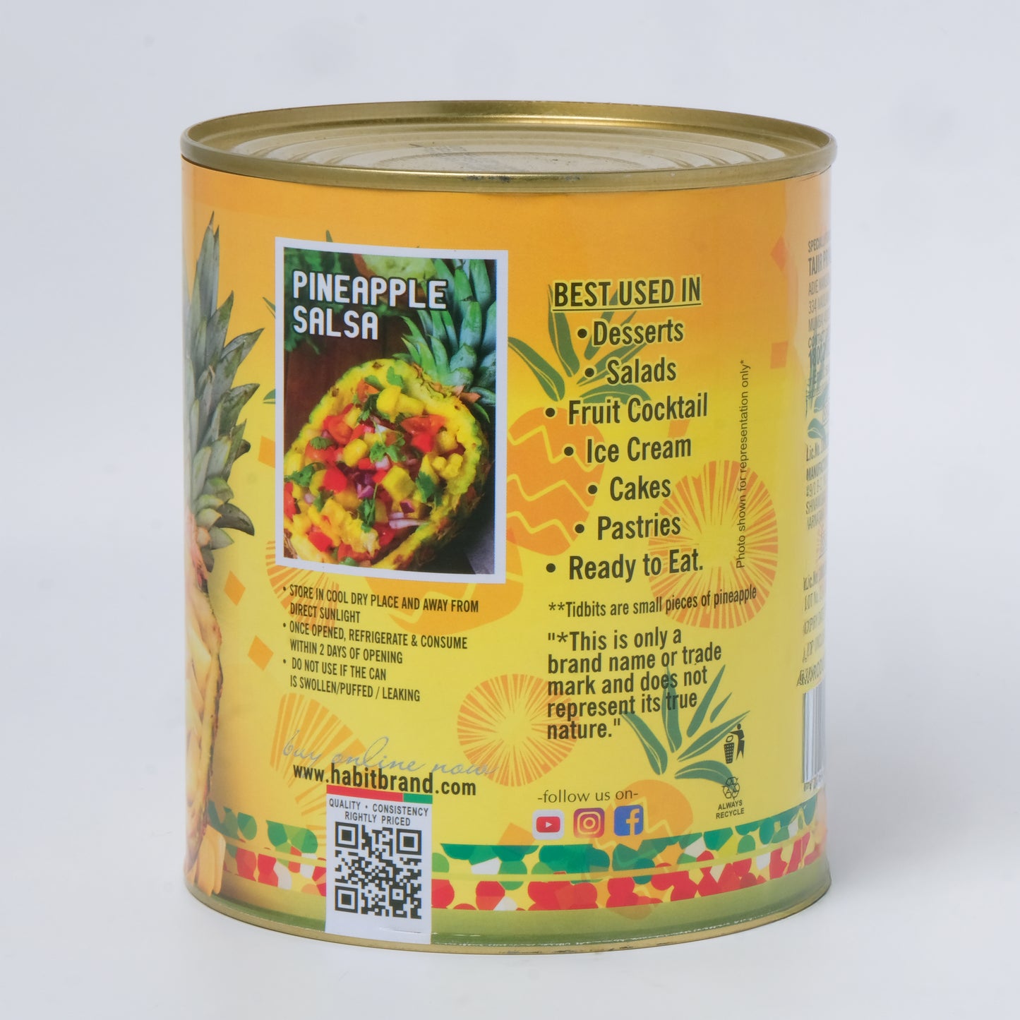 Habit Pineapple Tidbits (850 GM)