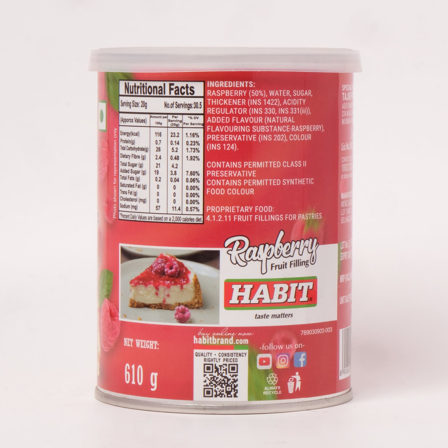 Habit Raspberry Pie Filling 50% Fruit