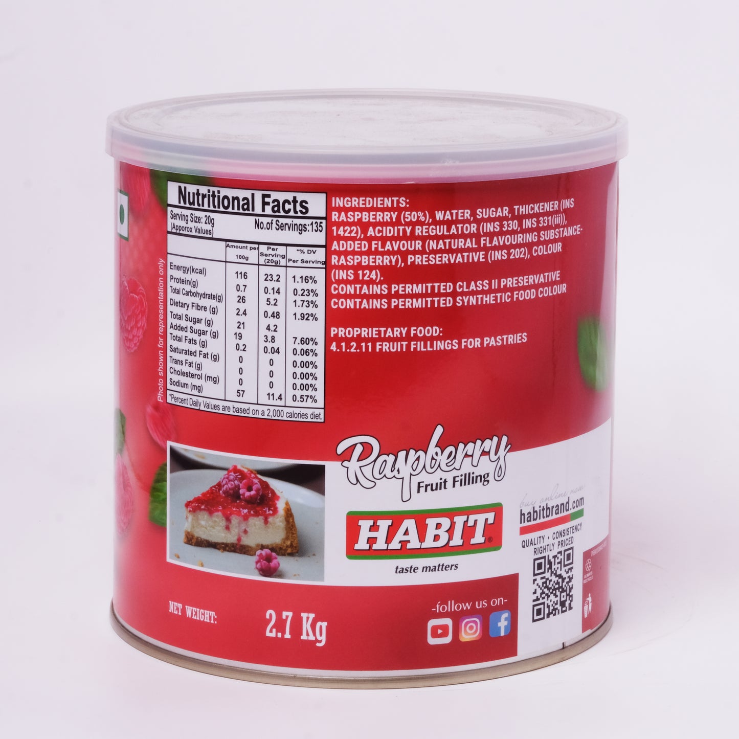 Habit Raspberry Pie Filling 50% Fruit