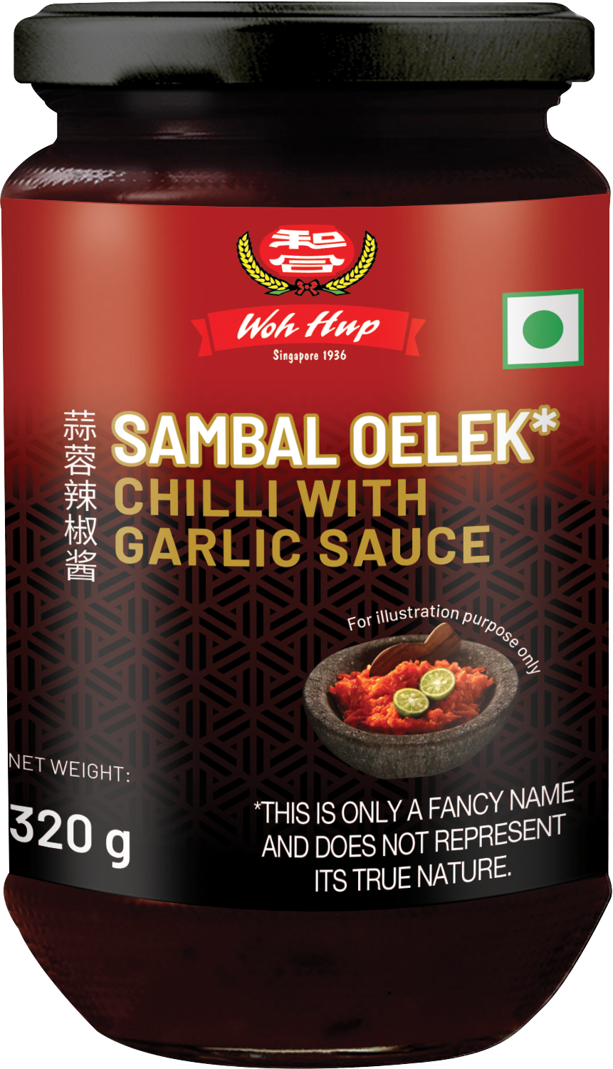 Woh Hup Sambal Oelek Chilli With Garlic Sauce (320 GM)