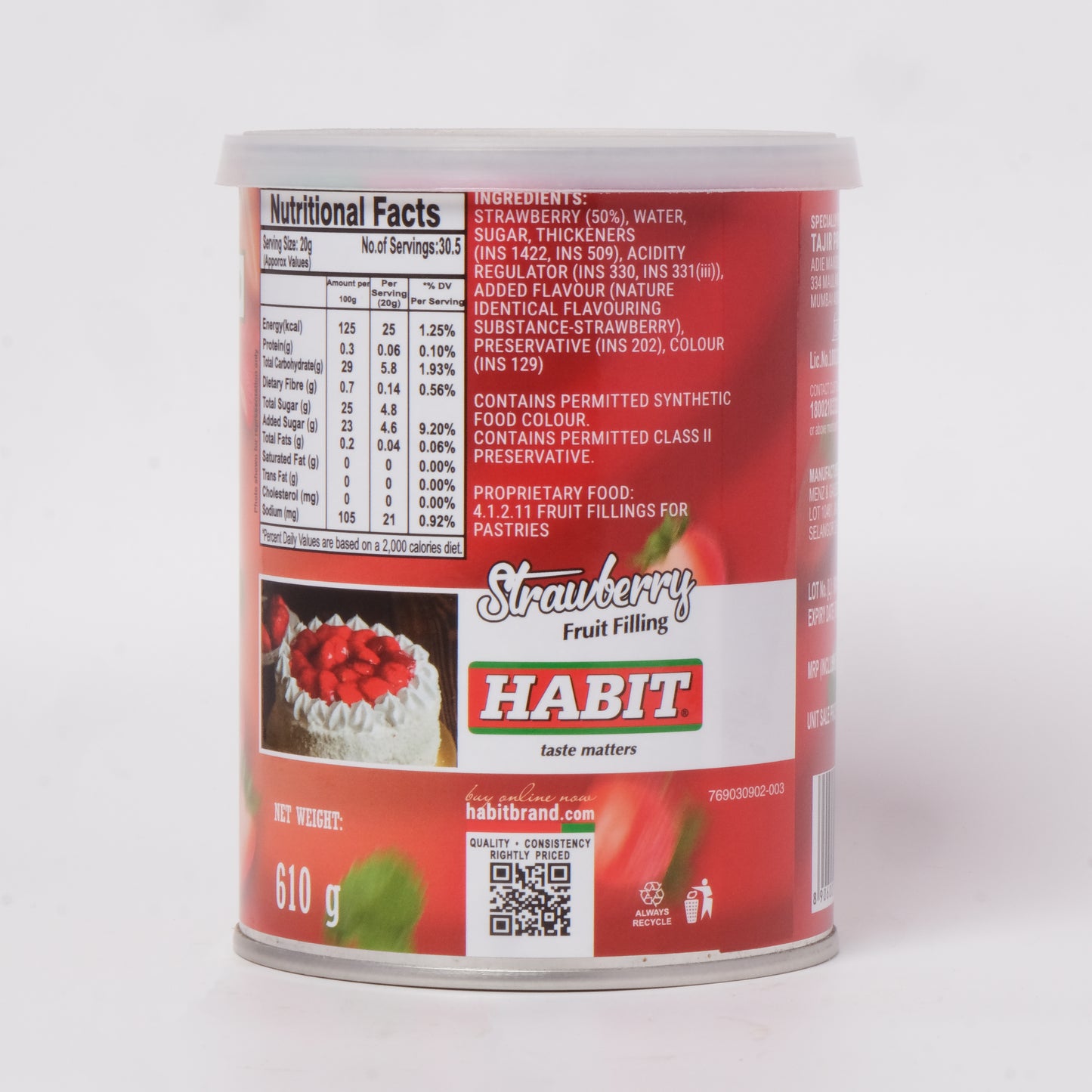Habit Strawberry Pie Filling 50% Fruit